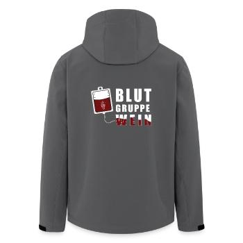 Blutgruppe Wein | Rotwein Weisswein Weinfest Weine - Recycelte Männer Softshell-Jacke von Stanley/Stella - Anthrazit - Hinten - AI Model Male 185 light (185cm)