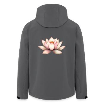 Lotusblüte - Recycelte Männer Softshell-Jacke von Stanley/Stella - Anthrazit - Hinten - AI Model Male 185 light (185cm)
