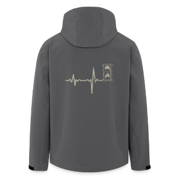 Geschenk Heartbeat Sanduhr - Recycelte Männer Softshell-Jacke von Stanley/Stella - Anthrazit - Hinten - AI Model Male 185 light (185cm)
