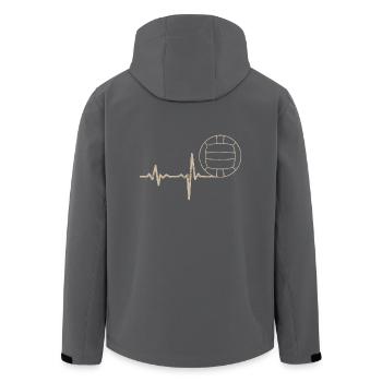 Geschenk Heartbeat Volleyball - Recycelte Männer Softshell-Jacke von Stanley/Stella - Anthrazit - Hinten - AI Model Male 185 light (185cm)
