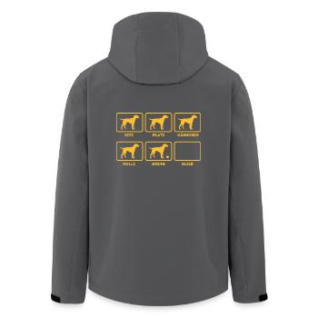 Für alle Hundebesitzer mit Humor - Recycelte Männer Softshell-Jacke von Stanley/Stella - Anthrazit - Hinten - AI Model Male 185 light (185cm)