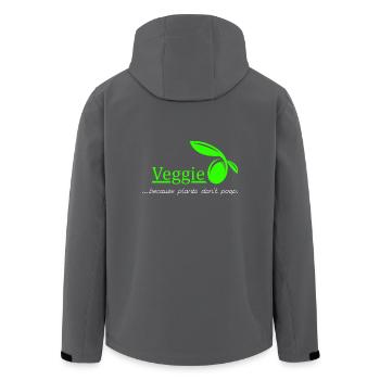 Veggie - Vegetarier. Geschenk Idee - Recycelte Männer Softshell-Jacke von Stanley/Stella - Anthrazit - Hinten - AI Model Male 185 light (185cm)