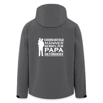Papa, Bester Papa, Vater, Vater und Kind - Recycelte Männer Softshell-Jacke von Stanley/Stella - Anthrazit - Hinten - AI Model Male 185 light (185cm)