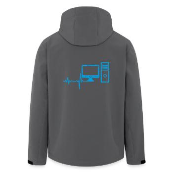 Geschenk Heartbeat Computer PC - Recycelte Männer Softshell-Jacke von Stanley/Stella - Anthrazit - Hinten - AI Model Male 185 light (185cm)