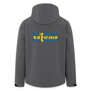 Schweden - Recycelte Männer Softshell-Jacke von Stanley/Stella - Anthrazit - Hinten - AI Model Male 185 light (185cm)