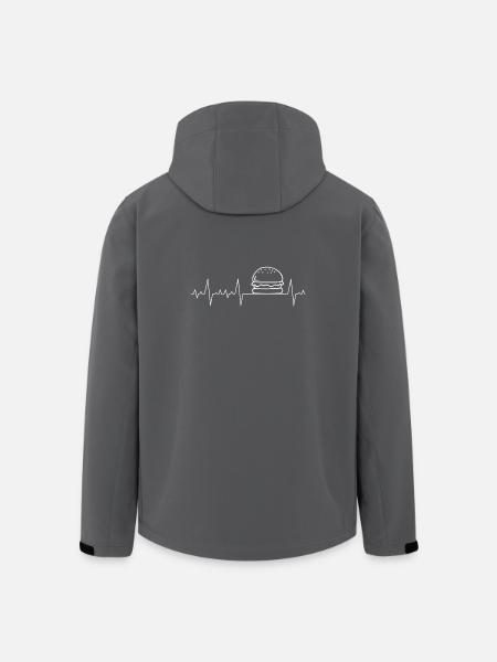 Herzschlag Herzfrequenz Herzlinie Geschenk Burger - Recycelte Männer Softshell-Jacke von Stanley/Stella - Anthrazit