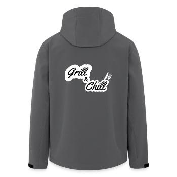grill and chill | Grillen | Sommer | Spass - Recycelte Männer Softshell-Jacke von Stanley/Stella - Anthrazit - Hinten - AI Model Male 185 light (185cm)
