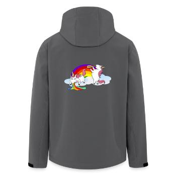 Saufendes Kotzendes Einhorn - Recycelte Männer Softshell-Jacke von Stanley/Stella - Anthrazit - Hinten - AI Model Male 185 light (185cm)