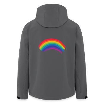 Ehrfürchtig Regenbogen-Flagge, LGBTQ Gay Lesben Stolz Geschenk - Recycelte Männer Softshell-Jacke von Stanley/Stella - Anthrazit - Hinten - AI Model Male 185 light (185cm)
