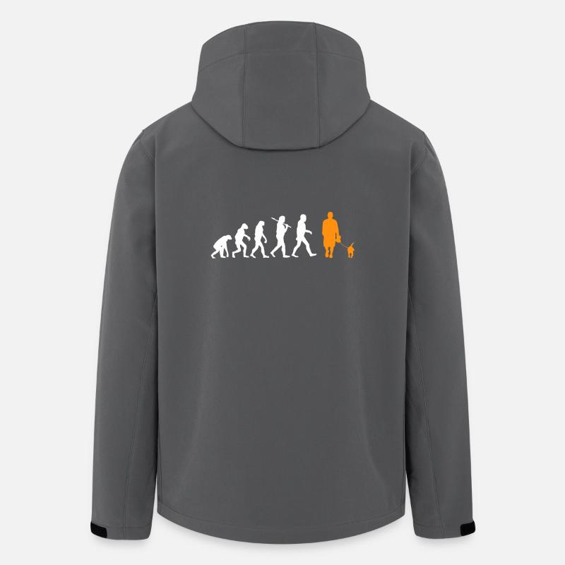 Evolution Hund Dog spazieren gehen walk Geschenk - Recycelte Männer Softshell-Jacke von Stanley/Stella - Anthrazit
