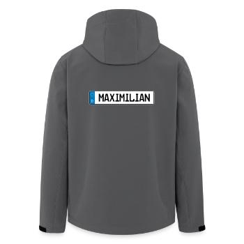 Maximilian Namensschild Geschenk - Recycelte Männer Softshell-Jacke von Stanley/Stella - Anthrazit - Hinten - AI Model Male 185 light (185cm)