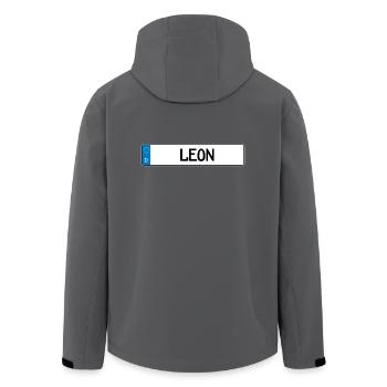Leon Namensschild Geschenk - Recycelte Männer Softshell-Jacke von Stanley/Stella - Anthrazit - Hinten - AI Model Male 185 light (185cm)