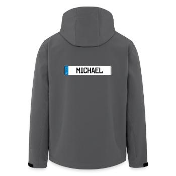 Michadel Namensschild Geschenk - Recycelte Männer Softshell-Jacke von Stanley/Stella - Anthrazit - Hinten - AI Model Male 185 light (185cm)