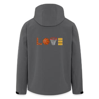 Love Basketball Sport Slamdunk Fan Ball Liebhaber - Recycelte Männer Softshell-Jacke von Stanley/Stella - Anthrazit - Hinten - AI Model Male 185 light (185cm)
