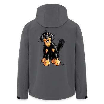 Hovawart - Hovi - Hund - Recycelte Männer Softshell-Jacke von Stanley/Stella - Anthrazit - Hinten - AI Model Male 185 light (185cm)