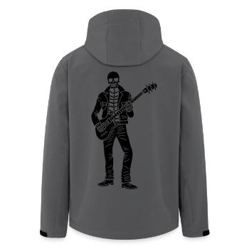 Guitarist Skeleton (Black) - Men’s Recycled Softshell Jacket by Stanley/Stella - anthracite - Back - AI Model Male 185 light (185cm)