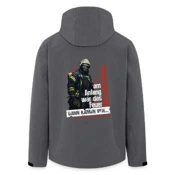 Feuerwehr - Dann kamen wir - Recycelte Männer Softshell-Jacke von Stanley/Stella - Anthrazit - Hinten - AI Model Male 185 light (185cm)