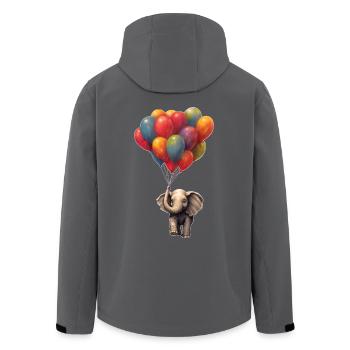 Elefant mit Luftballon - Recycelte Männer Softshell-Jacke von Stanley/Stella - Anthrazit - Hinten - AI Model Male 185 light (185cm)