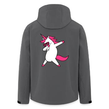 dabbing unicorn cool - Recycelte Männer Softshell-Jacke von Stanley/Stella - Anthrazit - Hinten - AI Model Male 185 light (185cm)