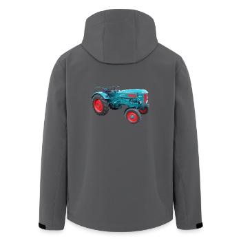 Hanomag Trecker - Recycelte Männer Softshell-Jacke von Stanley/Stella - Anthrazit - Hinten - AI Model Male 185 light (185cm)