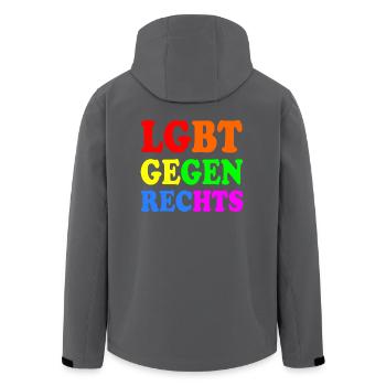 Lgbt gegen rechts - Recycelte Männer Softshell-Jacke von Stanley/Stella - Anthrazit - Hinten - AI Model Male 185 light (185cm)