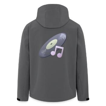 Schallplatte - Recycelte Männer Softshell-Jacke von Stanley/Stella - Anthrazit - Hinten - AI Model Male 185 light (185cm)