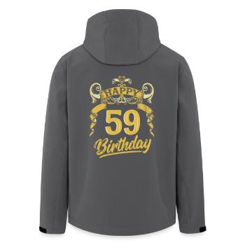 59 Jahre Geburtstag Happy Bday Birthday Geschenk - Recycelte Männer Softshell-Jacke von Stanley/Stella - Anthrazit - Hinten - AI Model Male 185 light (185cm)