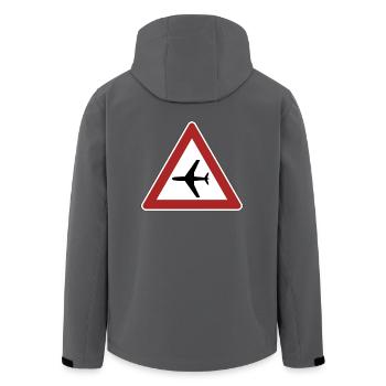 airplane aeroplane flugzeug heissluftballon air ba - Recycelte Männer Softshell-Jacke von Stanley/Stella - Anthrazit - Hinten - AI Model Male 185 light (185cm)