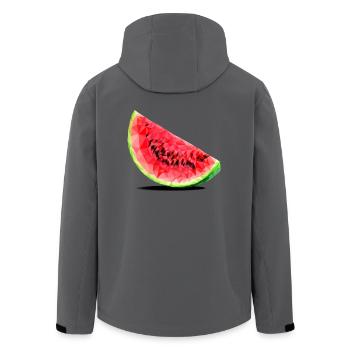 Wassermelone - Recycelte Männer Softshell-Jacke von Stanley/Stella - Anthrazit - Hinten - AI Model Male 185 light (185cm)
