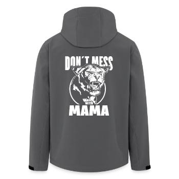 DON´T MESS WITH MAMA Löwin Löwe Spruch Wilsigns - Recycelte Männer Softshell-Jacke von Stanley/Stella - Anthrazit - Hinten - AI Model Male 185 light (185cm)