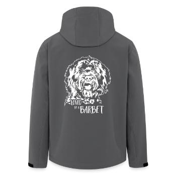Loved by a BARBET Hundespruch Hunde Wilsigns - Recycelte Männer Softshell-Jacke von Stanley/Stella - Anthrazit - Hinten - AI Model Male 185 light (185cm)