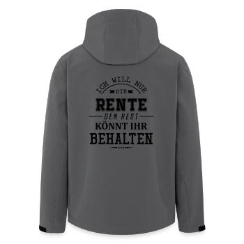 rente spruch - Recycelte Männer Softshell-Jacke von Stanley/Stella - Anthrazit - Hinten - AI Model Male 185 light (185cm)