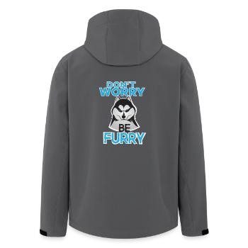Dont worry be Furry Husky Hund Wolf Rudel - Recycelte Männer Softshell-Jacke von Stanley/Stella - Anthrazit - Hinten - AI Model Male 185 light (185cm)