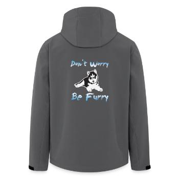 Dont worry be Furry Husky Hund Wolf Rudel - Recycelte Männer Softshell-Jacke von Stanley/Stella - Anthrazit - Hinten - AI Model Male 185 light (185cm)