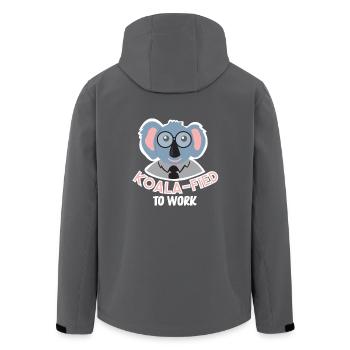 Koalafied to work Australien Koalas Beuteltier Fun - Recycelte Männer Softshell-Jacke von Stanley/Stella - Anthrazit - Hinten - AI Model Male 185 light (185cm)