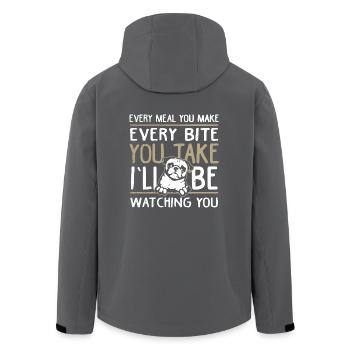 Pug Lover Shirt - Recycelte Männer Softshell-Jacke von Stanley/Stella - Anthrazit - Hinten - AI Model Male 185 light (185cm)