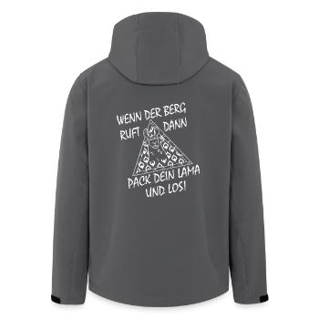 Lama Shirt- Wander Shirt- Wenn der Berg ruft - Recycelte Männer Softshell-Jacke von Stanley/Stella - Anthrazit - Hinten - AI Model Male 185 light (185cm)