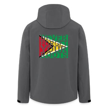never forget roots home Guyana - Recycelte Männer Softshell-Jacke von Stanley/Stella - Anthrazit - Hinten - AI Model Male 185 light (185cm)