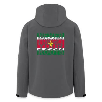 never forget roots home Suriname - Recycelte Männer Softshell-Jacke von Stanley/Stella - Anthrazit - Hinten - AI Model Male 185 light (185cm)