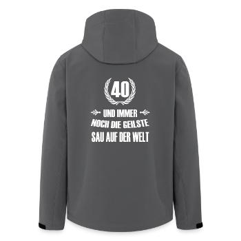 40 Geburtstag - Recycelte Männer Softshell-Jacke von Stanley/Stella - Anthrazit - Hinten - AI Model Male 185 light (185cm)