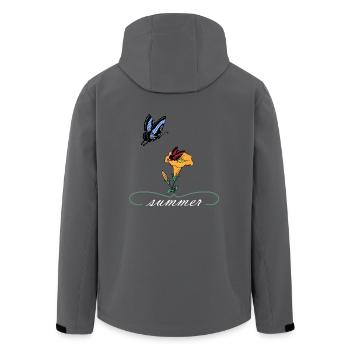 Summer Sommer Schmetterlinge - Recycelte Männer Softshell-Jacke von Stanley/Stella - Anthrazit - Hinten - AI Model Male 185 light (185cm)