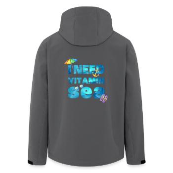 I need vitamin sea Beach - Recycelte Männer Softshell-Jacke von Stanley/Stella - Anthrazit - Hinten - AI Model Male 185 light (185cm)
