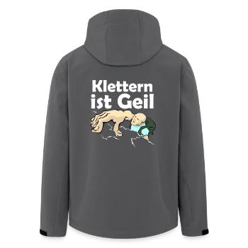 Klettern ist Geil | Klettern - Recycelte Männer Softshell-Jacke von Stanley/Stella - Anthrazit - Hinten - AI Model Male 185 light (185cm)