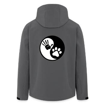 Chiens et humains - Veste softshell homme en polyester recyclé Stanley/Stella - charbon - Dos - AI Model Male 185 light (185cm)