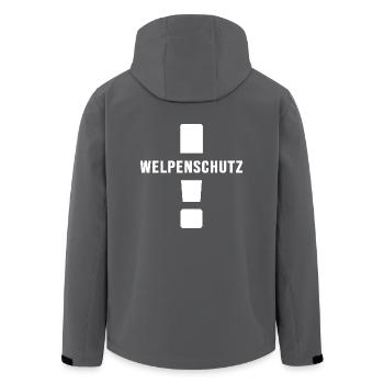 Hund Hundewiese Welpe Welpenschutz - Recycelte Männer Softshell-Jacke von Stanley/Stella - Anthrazit - Hinten - AI Model Male 185 light (185cm)