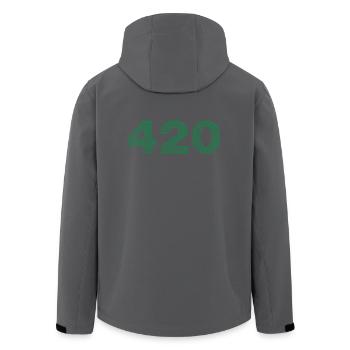 420 Hanfblätter Cannabis Geschenk Geschenkidee - Recycelte Männer Softshell-Jacke von Stanley/Stella - Anthrazit - Hinten - AI Model Male 185 light (185cm)