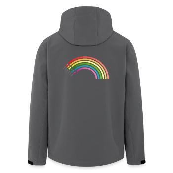 Regenbogen LED Shirt Geschenkidee Sonderangebot - Recycelte Männer Softshell-Jacke von Stanley/Stella - Anthrazit - Hinten - AI Model Male 185 light (185cm)