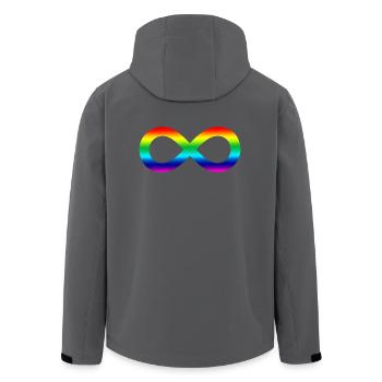 Unendlich Regenbogen - Recycelte Männer Softshell-Jacke von Stanley/Stella - Anthrazit - Hinten - AI Model Male 185 light (185cm)