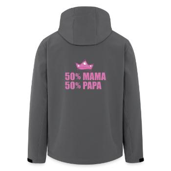 50% Mama 50 % Papa - Geburtstag - Bday|Tolles T-Sh - Recycelte Männer Softshell-Jacke von Stanley/Stella - Anthrazit - Hinten - AI Model Male 185 light (185cm)