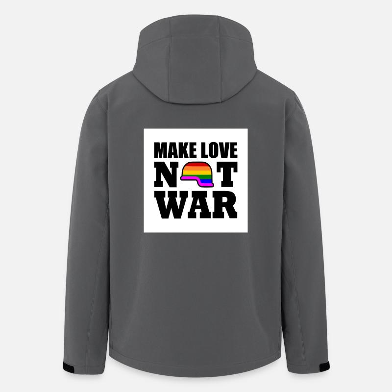Make love not war - Veste softshell homme en polyester recyclé Stanley/Stella - charbon